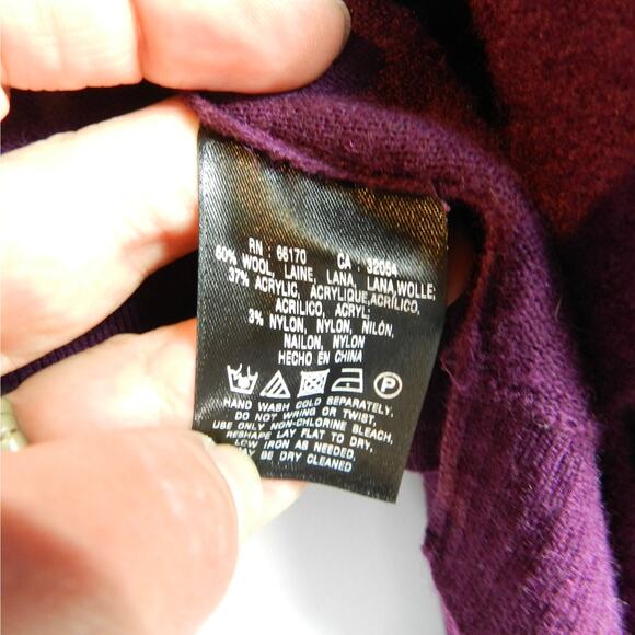 Sleeping On Snow Felted Wool Cardigan Sz S Jewel Tone Purple Open Front - Picture 6 of 8